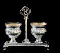 Silver Dipped Salt Holder - swirl motif