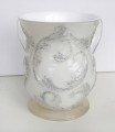 Acrylic Washing Cup White With Silver Glitter (WC-AVI569W)