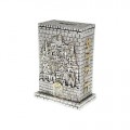 Jerusalem Designed Square Tzedakah Charity Box Karshi Art