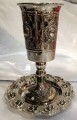Silverplate Kiddush cup on foot
