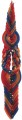 Multi-colored Havdalah candle with 12 wicks  Fancy 13"   HV-HMC12F