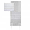 Yair emanuel Lace Embroidered Tallit – Dark 16" X 70"  TLS-2