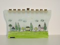 Houses Hand Painted Fused Glass Menorah