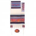 Yair emanuel Cotton and Silk Tallit – Thw twelve Tribes in color TWS-8