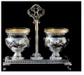 Silver Dipped Salt Holder - floral motif