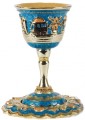 Jeweled Goblet Kiddush Cup Turquoise with Sapphire Crystals