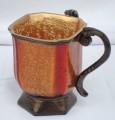 Acrylic Washing Cup Square Maroon / Gold (WC-AVI564G)