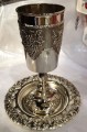 Silverplate Kiddush cup on foot
