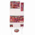 Yair emanuel Completely Embroidered Tallit – Jerusalem in color 18" x77"    TNE-1