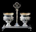 Silver Dipped Salt Holder - square motif