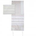 Yair emanuel Lace Embroidered Tallit – Light  16" X 70"  TLS-1