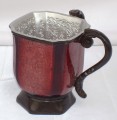 Acrylic Washing Cup Square Burgundy (WC-AVI564B)